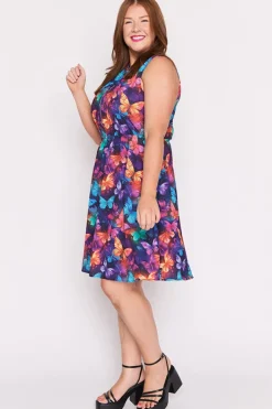 Lorraine Designs Fit & Flare Dresses | Knee Length Dresses*Oscar Butterfly Rainbow Dress