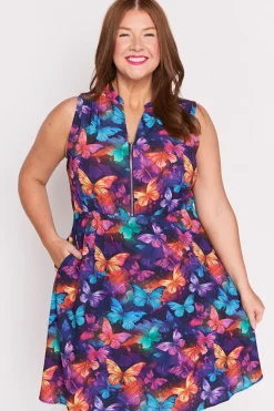 Lorraine Designs Fit & Flare Dresses | Knee Length Dresses*Oscar Butterfly Rainbow Dress