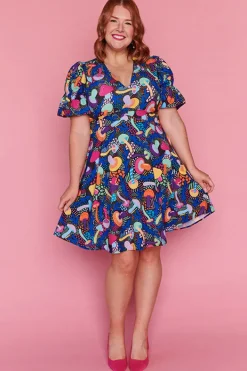 Lorraine Designs Casual Dresses | Knee Length Dresses*Parker Rainbow Shrooms Dress