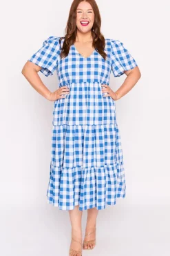 Lorraine Designs Loose Dresses | Casual Dresses*Percy Cobalt Gingham Dress