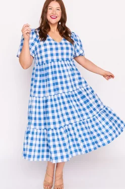 Lorraine Designs Loose Dresses | Casual Dresses*Percy Cobalt Gingham Dress