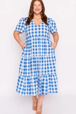 Lorraine Designs Loose Dresses | Casual Dresses*Percy Cobalt Gingham Dress