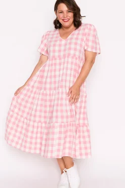 Lorraine Designs Loose Dresses | Casual Dresses*Percy Pink Gingham Dress
