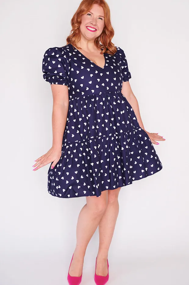 Lorraine Designs Casual Dresses | Shift Dresses*Phoebe Navy & White Hearts Dress