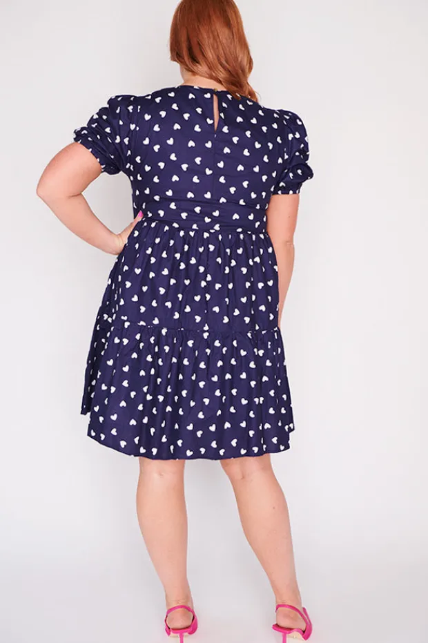 Lorraine Designs Casual Dresses | Shift Dresses*Phoebe Navy & White Hearts Dress