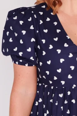 Lorraine Designs Casual Dresses | Shift Dresses*Phoebe Navy & White Hearts Dress