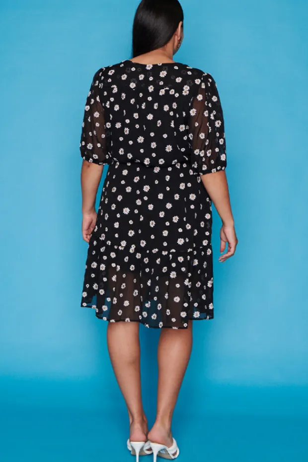 White Closet Casual Dresses | Fit & Flare Dresses*Pixie Chiffon Daisies Dress