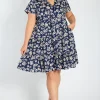 Lorraine Designs Shirt Dresses | Shift Dresses*Popping Navy Daisy Dress