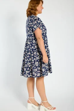 Lorraine Designs Shirt Dresses | Shift Dresses*Popping Navy Daisy Dress