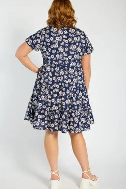 Lorraine Designs Shirt Dresses | Shift Dresses*Popping Navy Daisy Dress
