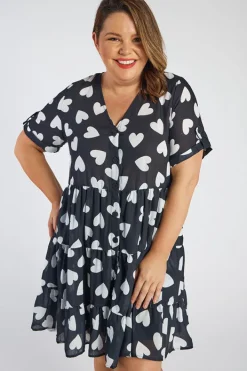 Lorraine Designs Casual Dresses | Knee Length Dresses*Poppy Hearts a Flutter Dress