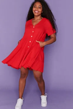 Lorraine Designs Casual Dresses | Shirt Dresses*Poppy Red Dress