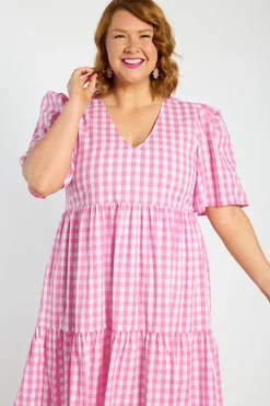 Lorraine Designs Shift Dresses | Loose Dresses*Rachelle Pink Gingham Dress
