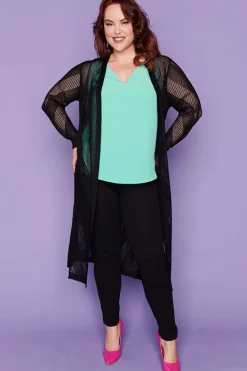 Layo Knits & Cardigans*Renu Black Long Cardi