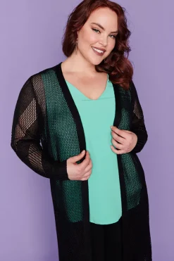 Layo Knits & Cardigans*Renu Black Long Cardi