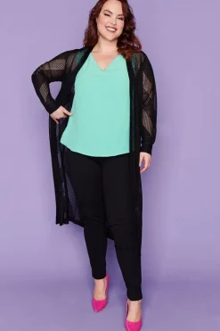 Layo Knits & Cardigans*Renu Black Long Cardi