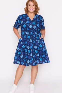 Lorraine Designs Casual Dresses | Knee Length Dresses*Sage Blue Bunnies Dress