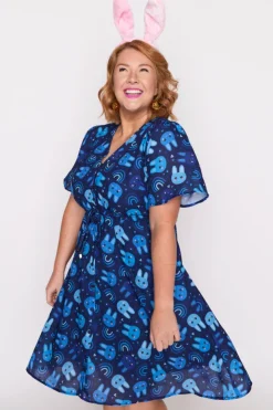 Lorraine Designs Casual Dresses | Knee Length Dresses*Sage Blue Bunnies Dress