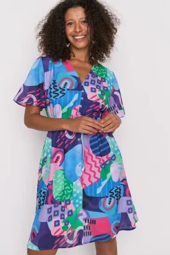 Lorraine Designs Casual Dresses | Knee Length Dresses*Sage Squiggle It Dress
