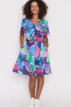 Lorraine Designs Casual Dresses | Knee Length Dresses*Sage Squiggle It Dress