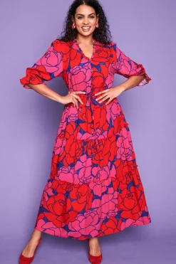 Lorraine Designs Casual Dresses | Fit & Flare Dresses*Sam Pink Peonies Dress