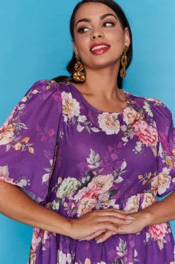 Lorraine Designs Casual Dresses | Shift Dresses*Saturn Antique Purple Floral Dress