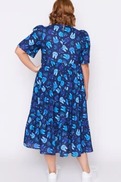 Lorraine Designs Midi Dresses*Saturn Blue Bunnies Dress