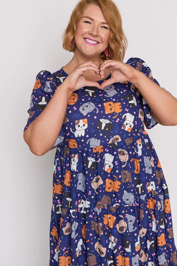 Lorraine Designs Shift Dresses | Loose Dresses*Saturn Cute Kitties Dress