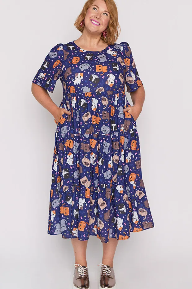 Lorraine Designs Shift Dresses | Loose Dresses*Saturn Cute Kitties Dress