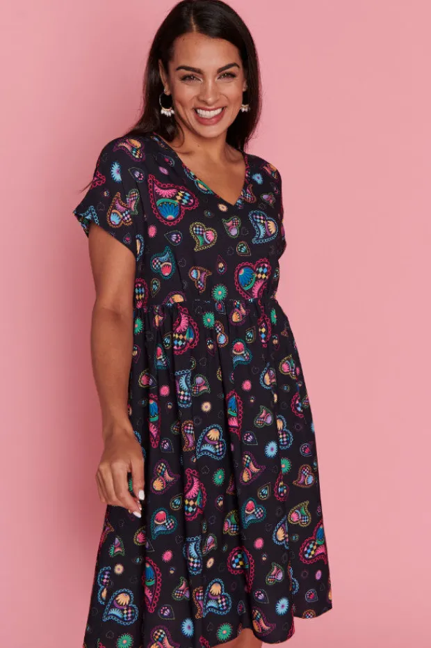 Lorraine Designs Casual Dresses | Shift Dresses*Savannah Paisley Hearts Dress
