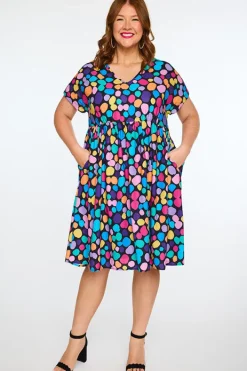Lorraine Designs Casual Dresses | Shift Dresses*Savannah Rainbow Pebble Spots Dress