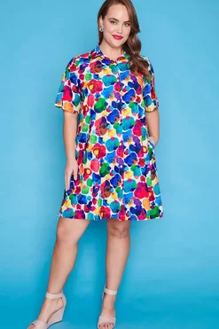 Lorraine Designs Casual Dresses | Shirt Dresses*Scarlet Painterly Dress