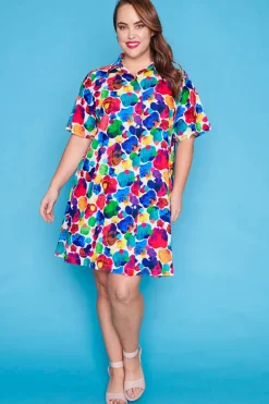 Lorraine Designs Casual Dresses | Shirt Dresses*Scarlet Painterly Dress