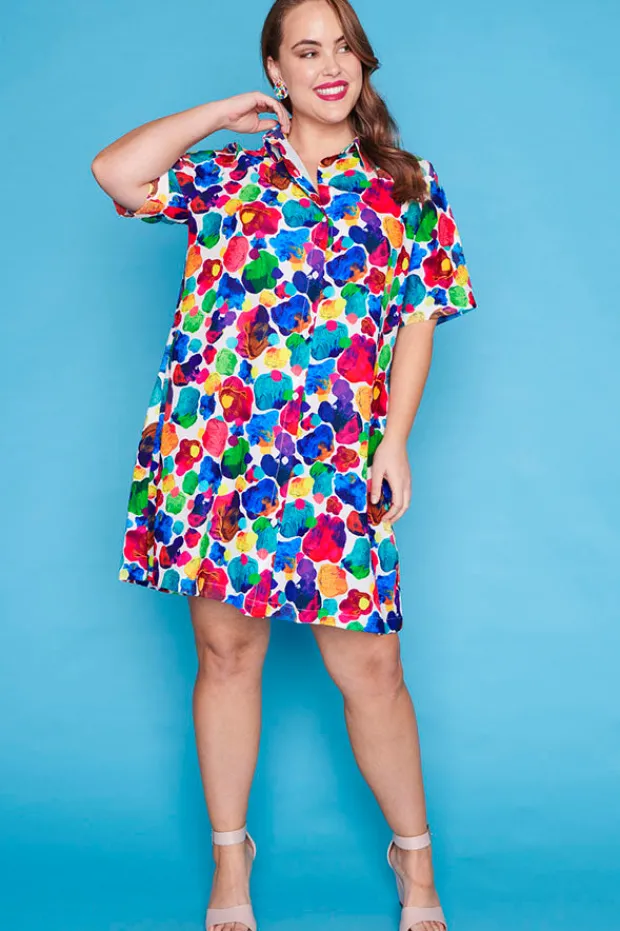 Lorraine Designs Casual Dresses | Shirt Dresses*Scarlet Painterly Dress