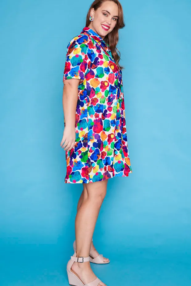 Lorraine Designs Casual Dresses | Shirt Dresses*Scarlet Painterly Dress