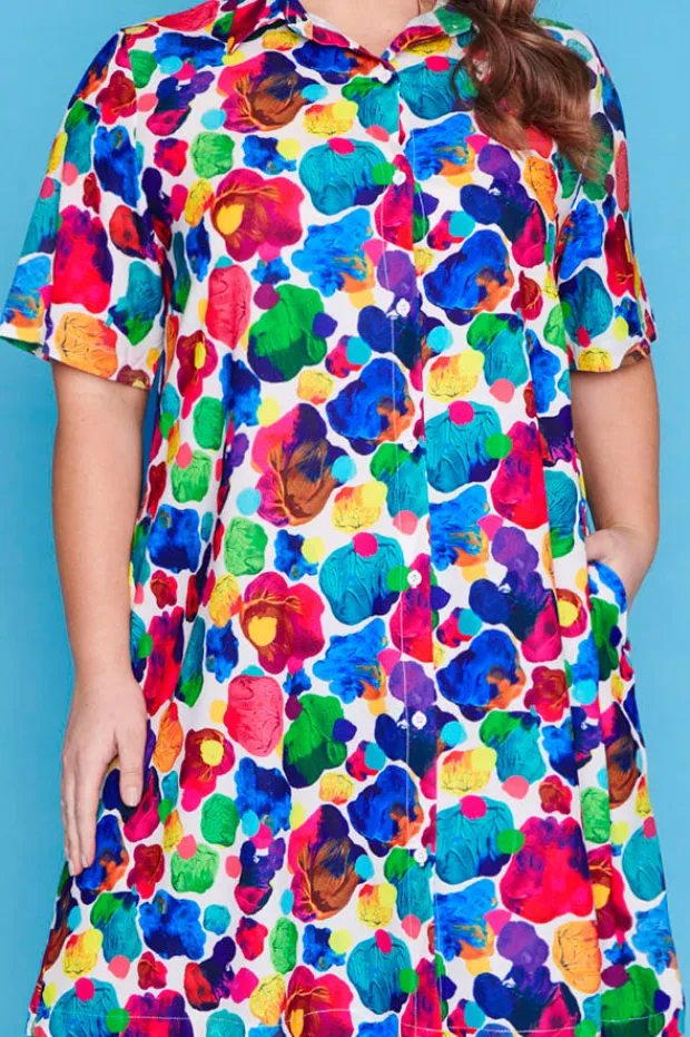 Lorraine Designs Casual Dresses | Shirt Dresses*Scarlet Painterly Dress