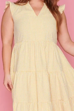 White Closet Casual Dresses | Fit & Flare Dresses*Selina Mustard Gingham Dress