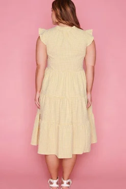 White Closet Casual Dresses | Fit & Flare Dresses*Selina Mustard Gingham Dress