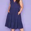 White Closet Casual Dresses | Fit & Flare Dresses*Selina Navy Dress