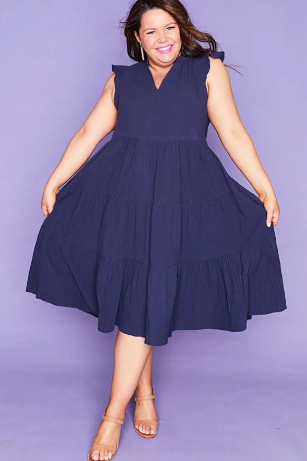 White Closet Casual Dresses | Fit & Flare Dresses*Selina Navy Dress