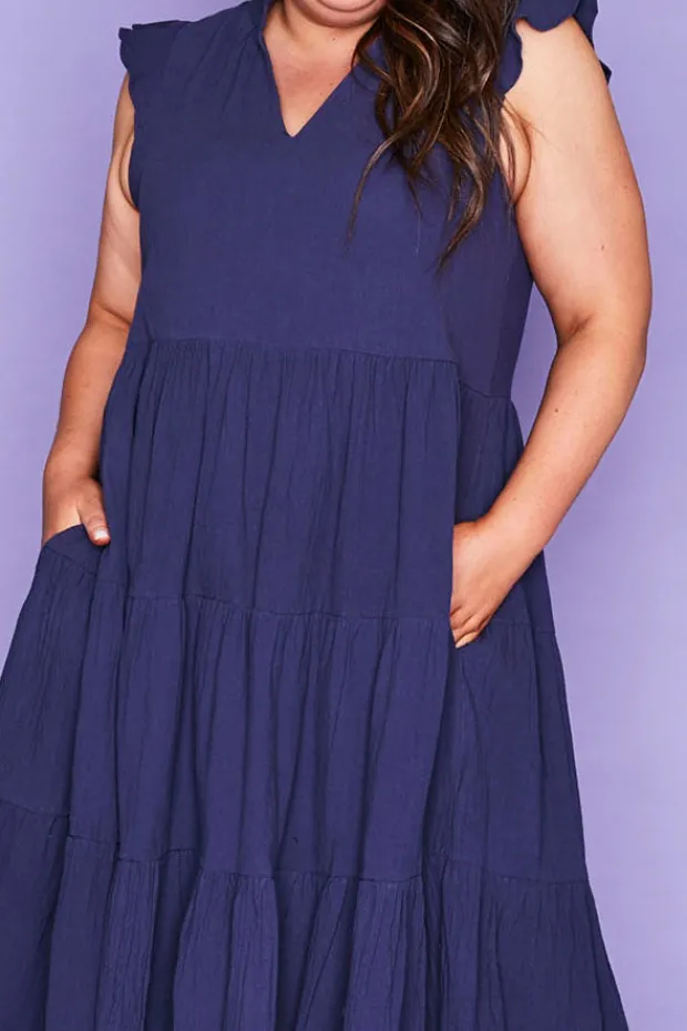 White Closet Casual Dresses | Fit & Flare Dresses*Selina Navy Dress