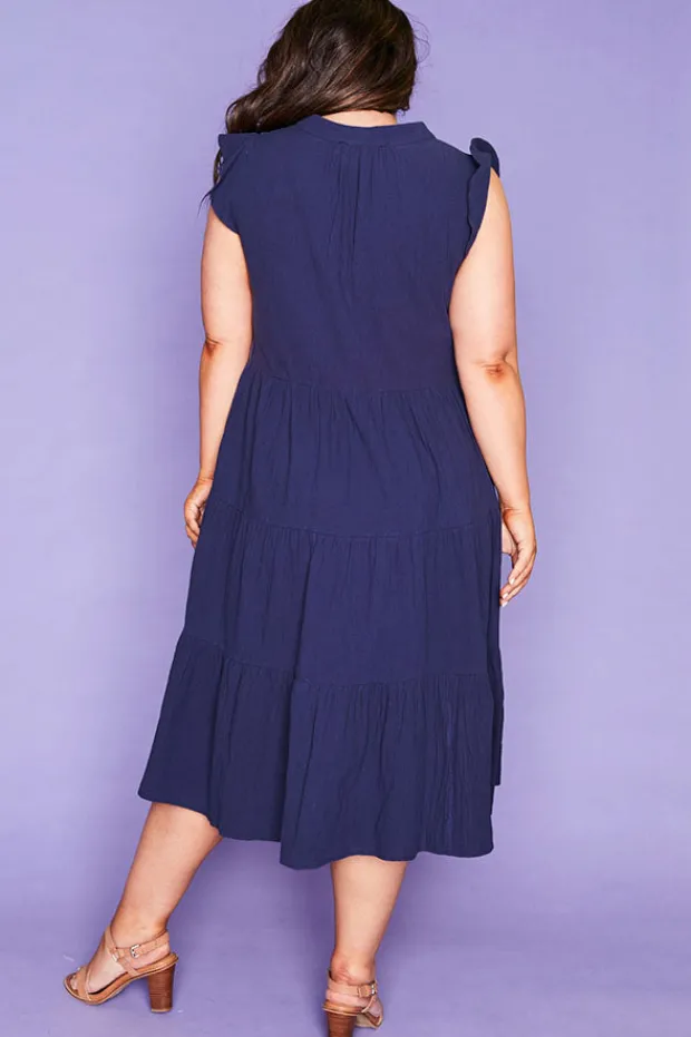 White Closet Casual Dresses | Fit & Flare Dresses*Selina Navy Dress