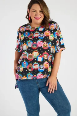 Lorraine Designs Tops*Serena Bauble Christmas Top