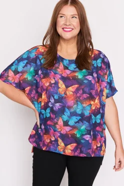 Lorraine Designs Tops*Serena Butterfly Rainbow Top