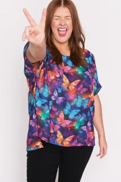 Lorraine Designs Tops*Serena Butterfly Rainbow Top