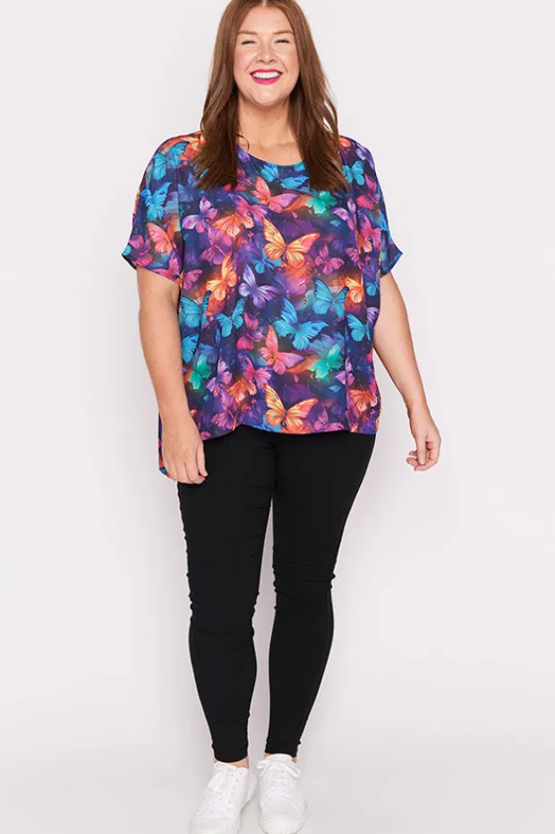 Lorraine Designs Tops*Serena Butterfly Rainbow Top