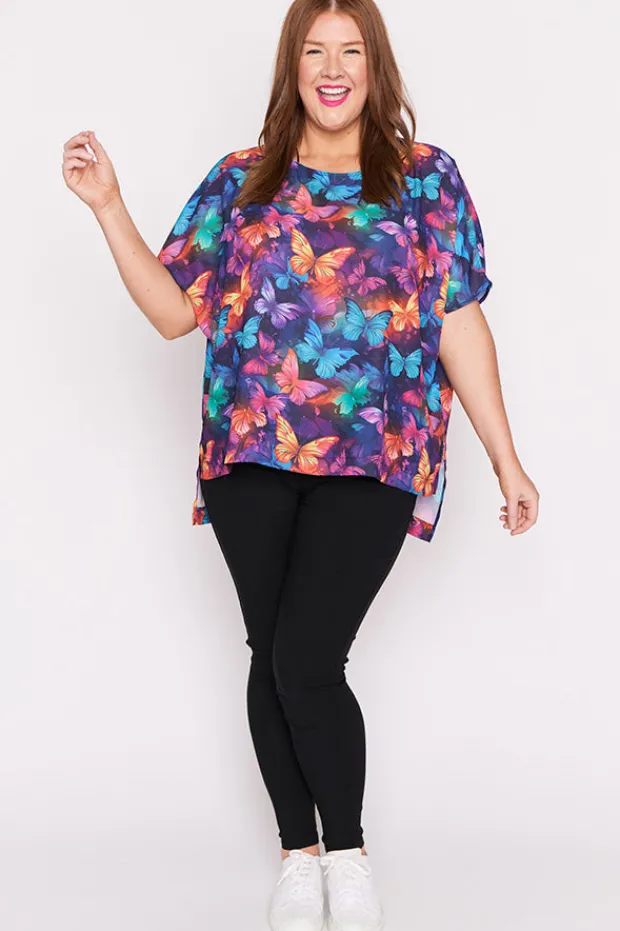 Lorraine Designs Tops*Serena Butterfly Rainbow Top