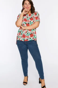 Lorraine Designs Tops*Serena Flowers Of Christmas Top