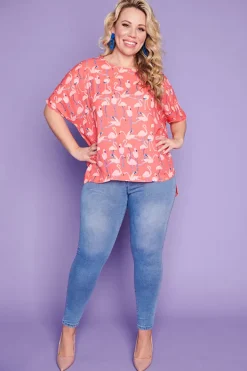 Lorraine Designs Tops*Serena Funky Flamingo Top