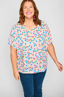 Lorraine Designs Tops*Serena Love Candy White Top